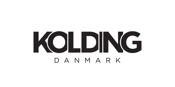 Kolding Emblema Dinamarca Para Impresión Web Diseño Presenta Estilo Geométrico — Vector de stock