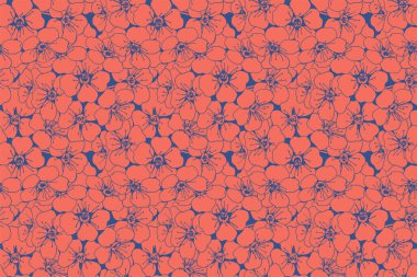 Floral pattern seamless background. Foliage and flower wallpaper design of nature. Vector illustration.