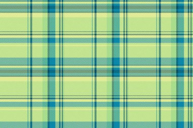 Kireç ve cyan renklerinde tartan kumaş arkaplan desenli tekstil ekoseli kusursuz doku vektörü.