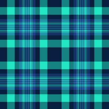Tekstil kumaş desenli, gök mavisi ve cyan renklerinde tartan ile ekoseli dokunun vektör arkaplan kontrolü.