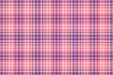 Tartan desenli ekose desenli arka plan. Pembe ve açık renklerde işaretlenmemiş vektör kumaşı..