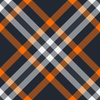 Arkaplan kumaşlı, koyu ve parlak renkli tekstil ekoseli vektör deseninin kusursuz tartan kontrolü.