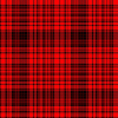 Kumaş tekstil kontrolünün ekose dokusu, tartan desenli arka plan vektörü ile kırmızı ve koyu renklerde.