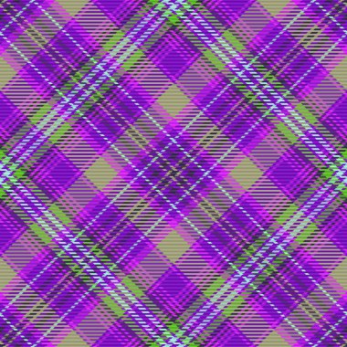 Kumaş desenli kumaş desenli kumaş arkaplan dokusunun kusursuz ekoseli kumaşı mor ve pastel renklerde kontrol edilsin.