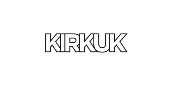 Kirkuk Emblema Irak Para Imprimir Web Diseño Presenta Estilo Geométrico — Vector de stock