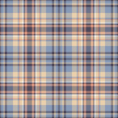 Mavi desenli ekose desenli. Kumaş dokusunu kontrol et. Vektör tekstil baskı tasarımı.