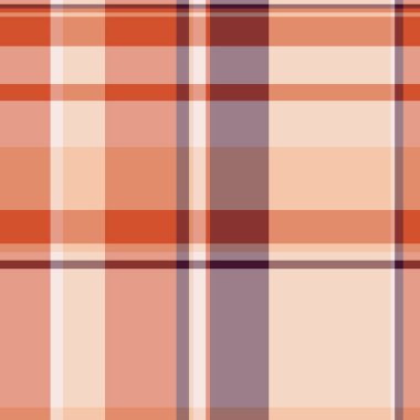 Kırmızı ve turuncu renklerde tekstil kumaş arkaplan dokusu olan tartan vektörünün ekoseli desenini kontrol et.
