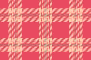 Kumaş desenli arkaplan desenli ekoseli tartsız vektör kırmızı ve turuncu renkli tekstil kontrolü.