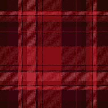 Kumaş vektör deseninin tekstil tartan arka planı. Ekose deseni kırmızı ve koyu renklerde..