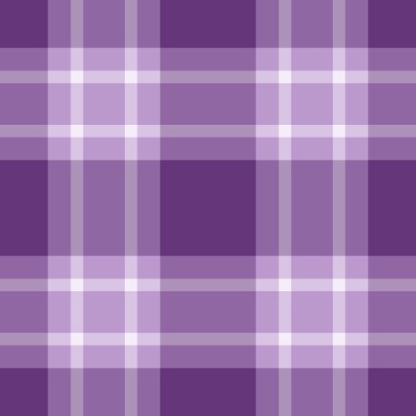 Açık renkli ve mor renkli arka plan tekstil kumaşlı desen vektör tartanının kusursuz dokusunu kontrol et.