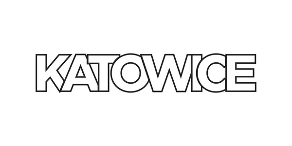 Katowice Emblema Polonia Para Imprimir Web Diseño Presenta Estilo Geométrico — Vector de stock