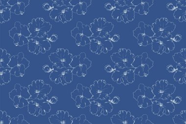 Floral pattern seamless background. Foliage and flower wallpaper design of nature. Vector illustration.