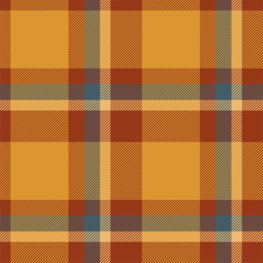 Ekose desenli turuncu. Kumaş dokusunu kontrol et. Vektör tekstil baskı tasarımı.