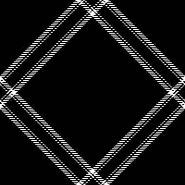 Tekstil kumaş desenli ekose arka plan. Siyah ve beyaz renklerde dikişsiz ekose vektörlü..