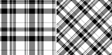 Tek renkli kumaşla belirlenmiş ekose tekstil kumaşı ile doku vektör kontrolünün kusursuz tartan arkaplanı.