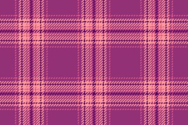 Dikensiz kumaş desenli ekoseli kumaş ile kırmızı ve erik rengi tartan arka plan vektörünü kontrol et.