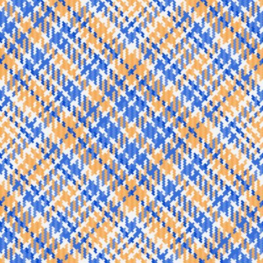 Desen vektör tartanın tekstil ekosesini mavi ve beyaz renklerde arkaplansız doku kumaşıyla kontrol et.