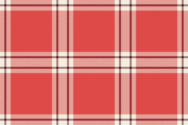 Kırmızı ve antika beyaz renklerde dikdörtgen kumaşlı ekoseli tekstil desenli ekosenin arka plan kontrol vektörü.