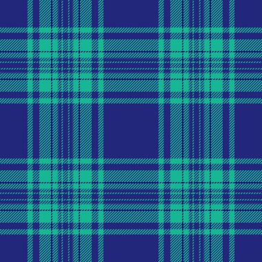 Arkaplan dikişsiz tartanın desen dokusu. Mavi ve gök mavisi renklerinde ekose kontrol vektörü..