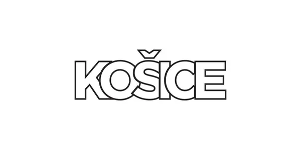 Kosice Emblema Eslovaquia Para Imprimir Web Diseño Presenta Estilo Geométrico — Vector de stock