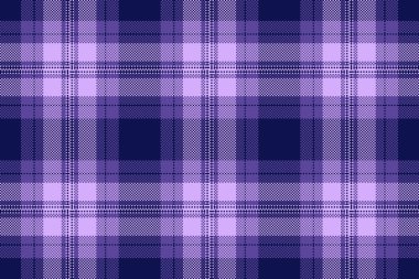 İndigo ve mavi renklerde vektör tekstil arkaplan ekoseli kumaş dokusu denetimi.