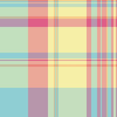 Kırmızı ve açık renkli tartan arkaplan kontrollü tekstil dikişsiz desenli kumaş vektör ekoseli.