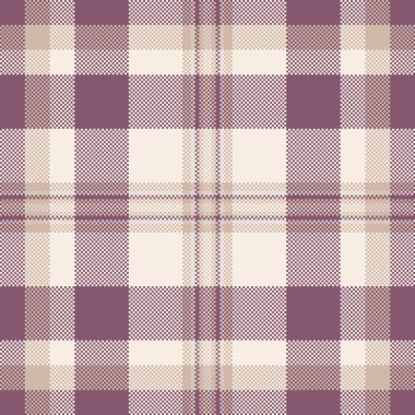 Vektör arkaplan ekosesinin desenli tartan deseni. Pembe ve keten renklerinde kusursuz tekstil kontrol kumaşı..