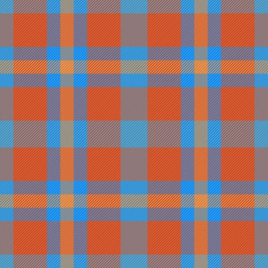 Tartan desensiz kumaş ekose kumaş vektör kontrol arka plan dokusu kırmızı ve mavi renklerde.