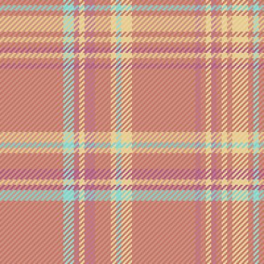 Kehribar renkleri ve kırmızı ve kehribar renkleriyle işaretlenmemiş kumaş dokusuna sahip desen vektörünün tartan arkaplanı.