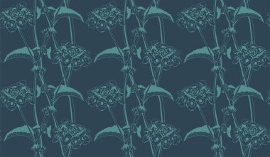 Floral pattern seamless background. Foliage and flower wallpaper design of nature. Vector illustration.
