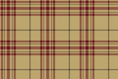 Ekose arka plan, bej rengi kusursuz deseni kontrol et. Tekstil baskısı için vektör kumaş dokusu, ambalaj kağıdı, hediye kartı, duvar kağıdı düz tasarım.