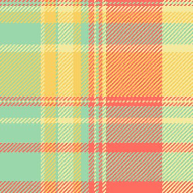 Kumaşın vektör tartan arkaplan denetimi tekstil düz desenli açık ve kırmızı renklerde.