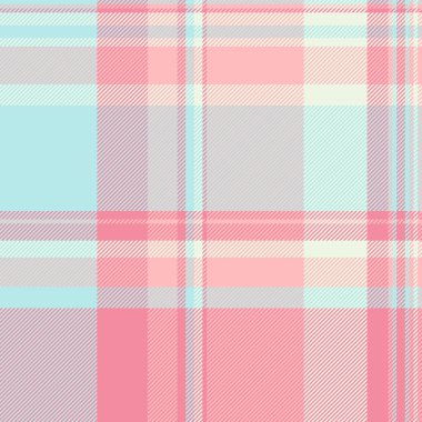 Vektörün tekstil kumaş dokusu açık ve kırmızı renklerde ekose tartan arkaplan desenli kusursuz kontrol.