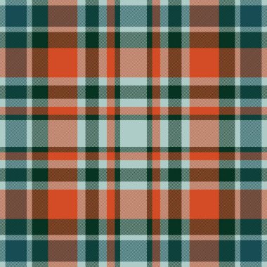 Kumaş vektör dokusundan arkaplan tartan ekoseli ve pastel ve kırmızı renklerde dikişsiz tekstil deseni.