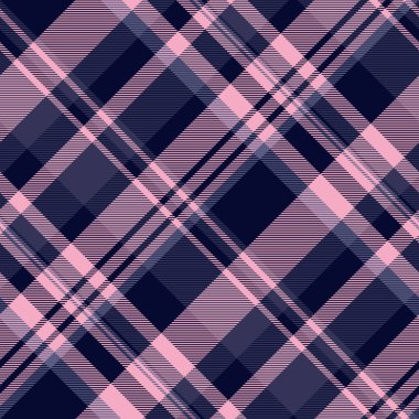 Ekose kumaşın dokusu koyu ve mavi renklerde tartan tekstil dikişsiz vektörüyle kontrol edilsin.