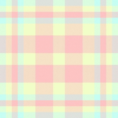 Açık renkli tartan arkaplan dokusuna sahip dikişsiz kumaş dokusunun ekose desenli kontrolü.