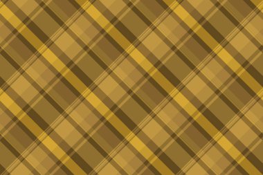 Kehribar ve antika altın renklerinde tekstil arka plan tartan desenli kusursuz kumaş ekosesinin vektör dokusunu kontrol et.