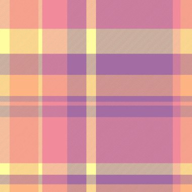 Eflatun ve kırmızı renklerde renksiz vektör arkaplan dokusuna sahip ekose tartan kumaşın tekstil denetimi.