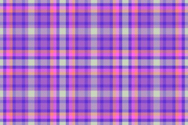 Ekoseli tartan dikeni çivit ve mor renkli kumaş arkaplanı tekstil denetimi.