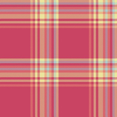 Kırmızı ve sarı renklerde ekose ekose ekoseli vektörsüz arkaplan dokusu.