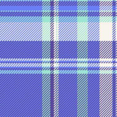 Rüya gibi tekstil vektör ekoseli, çağdaş dikişsiz doku arka planı. Ekose kumaş şablonu mavi ve çivit renklerinde yeniden canlandırılıyor.
