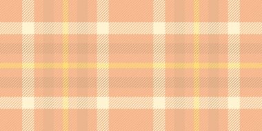 İş tekstil arka plan dokusu, pejmürde vektör ekoseli. Doğrudan kumaş, turuncu ve açık altın sarısı renklerde kusursuz desen..
