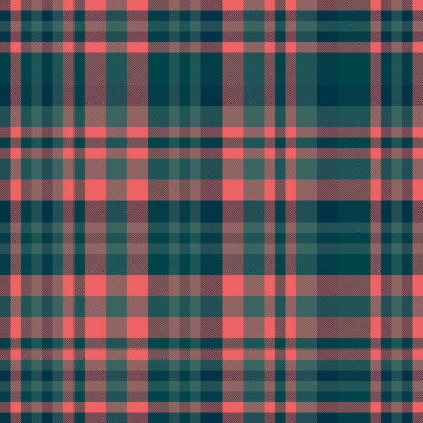 Ekose vektör kontrolü yap, hippi kumaşı kusursuz arka plan. Tartan desenli kumaş deseni koyu ve kırmızı renklerde.