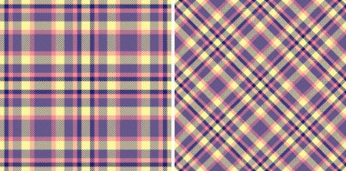 Kalıplı ekose vektör tekstili, pürüzsüz arkaplan kumaşından doku kontrolü. Renkli ev dekoru fikirlerinin uzay renklerini ayarla.