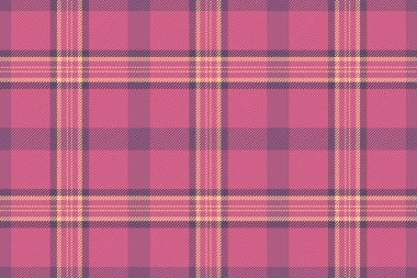 Tartan kumaş desenli ekoseli kumaş ile pembe ve turuncu renklerde vektörsüz arkaplan dokusunu kontrol et.