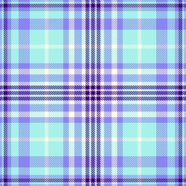 Tattersall dokusu pürüzsüz arkaplan, grafik kontrolü tekstil vektörü. Dişli kumaş desenli ekoseli, mavi ve çivit renkli..