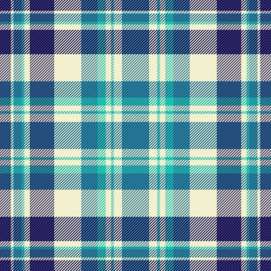 Aydınlık ve siyanür renklerinde kumaş desenli tartan arkaplanı olan ekoseli kumaş denetimi.