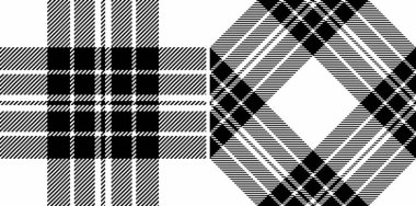 Tartan vektör arkaplanının tekstil dokusu, kusursuz kumaş desenli. Moda ilhamı için tek renkli resim fikirleri ayarlayın.