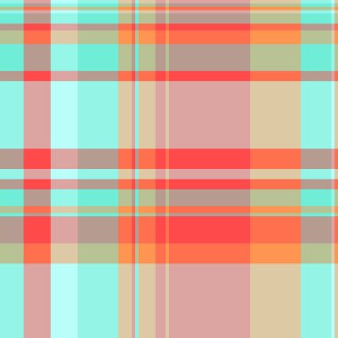 Aydınlık ve pastel renklerde ekose desenli kumaş vektör arkaplanının tekstil dokusu kontrolü.