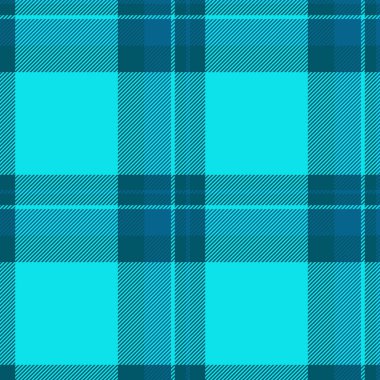Piknik vektör deseni, bandana kumaş, dikişsiz ekose. Cyan ve parlak renklerde tekstil denetimi tartan arkaplanı dizayn eder.